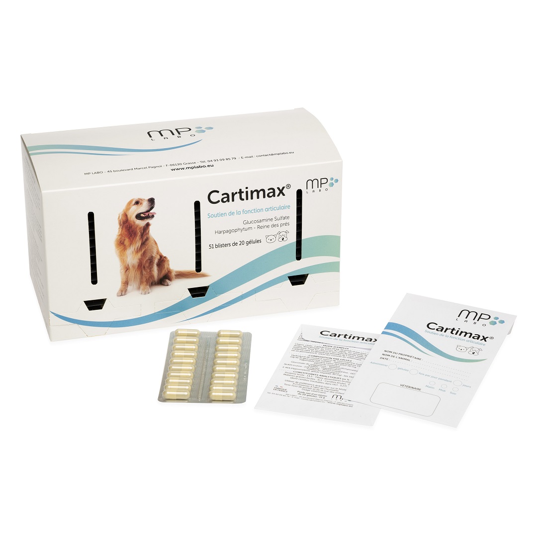 Supliment pentru protecția cartilajelor și articulațiilor la câini și pisici Cartimax, 20 capsule, Mp Labo