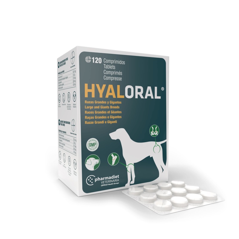 Supliment pentru caini de talie mare Hyaloral, 120 tablete, Pharmadiet