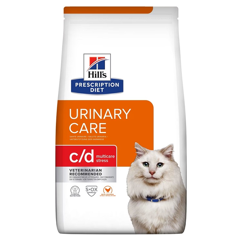 Hrana cu pui pentru pisici Multicare Stress c/d Urinary Care, 3 Kg, Hill's PD