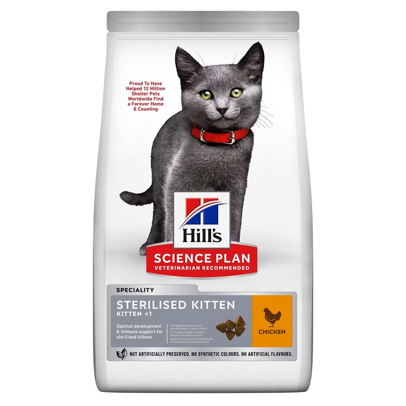 Hrana uscata cu pui pentru pisici sterilizate Kitten, 3 Kg, Hill's SP