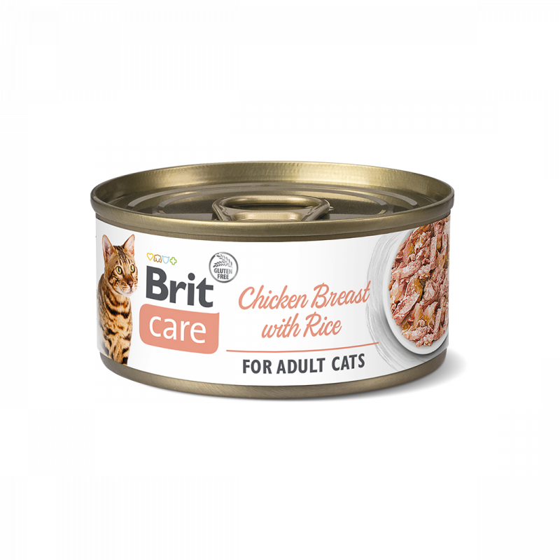 Hrana umeda cu piept de pui si orez pentru pisici Brit Care Chicken Breast With Rice, 70 g, Brit