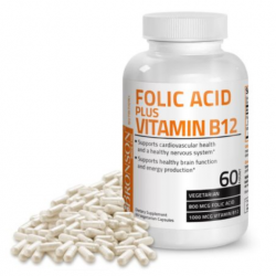 Acid Folic 800 mcg + Vitamina B12 1000 mcg, 60 capsule, Bronson Laboratories