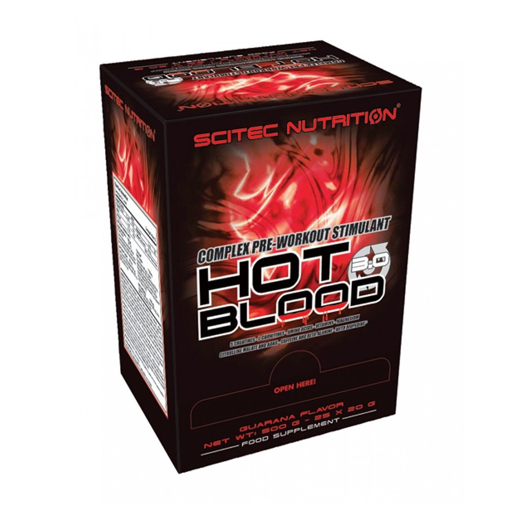 Hot Blood 3.0 cu aroma de guarana, 25 plicuri, Scitec Nutrition