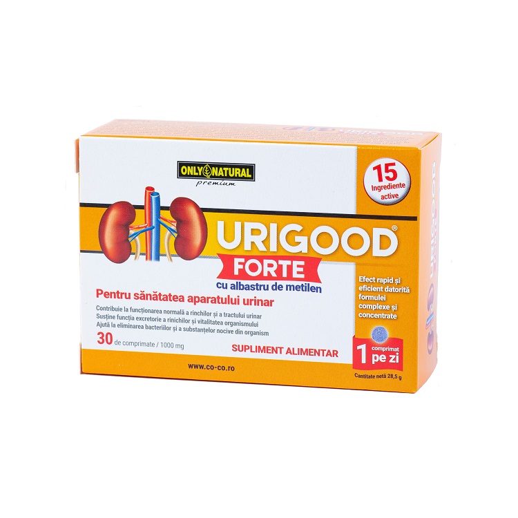 Urigood Forte 1000 mg, 30 comprimate, Only Natural
