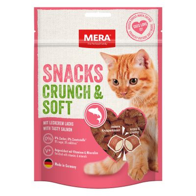 Snackuri cu somon pentru pisici Crunch Soft, 200 g, Mera