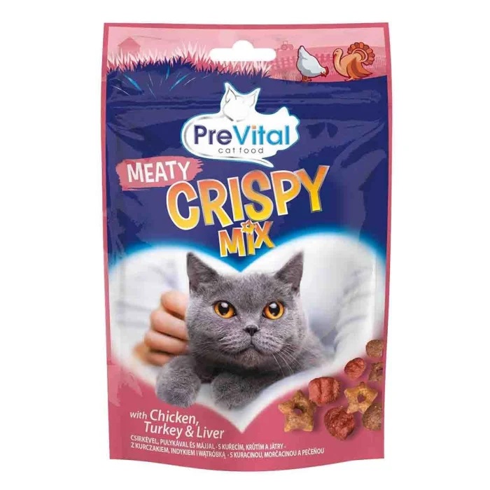 Snackuri pentru pisici Meaty Crispy, 60 g, Prevital