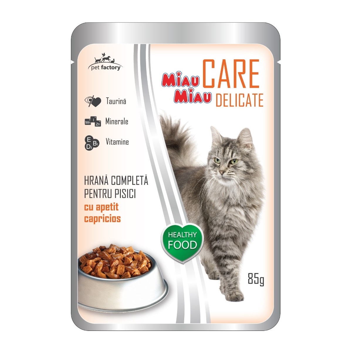 Hrana umeda cu macrou pentru pisici Care Delicate, 85 g, Miau-Miau