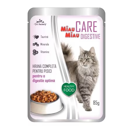 Hrana umeda cu miel pentru pisici Care Digestive, 85 g, Miau-Miau