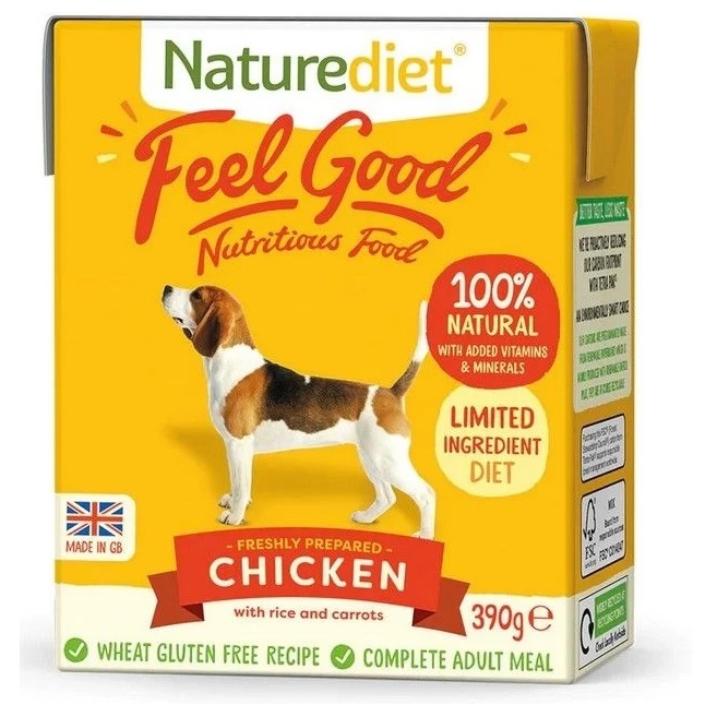 Hrana umeda cu pui pentru caini Feel Good, 390 g, Nature Diet
