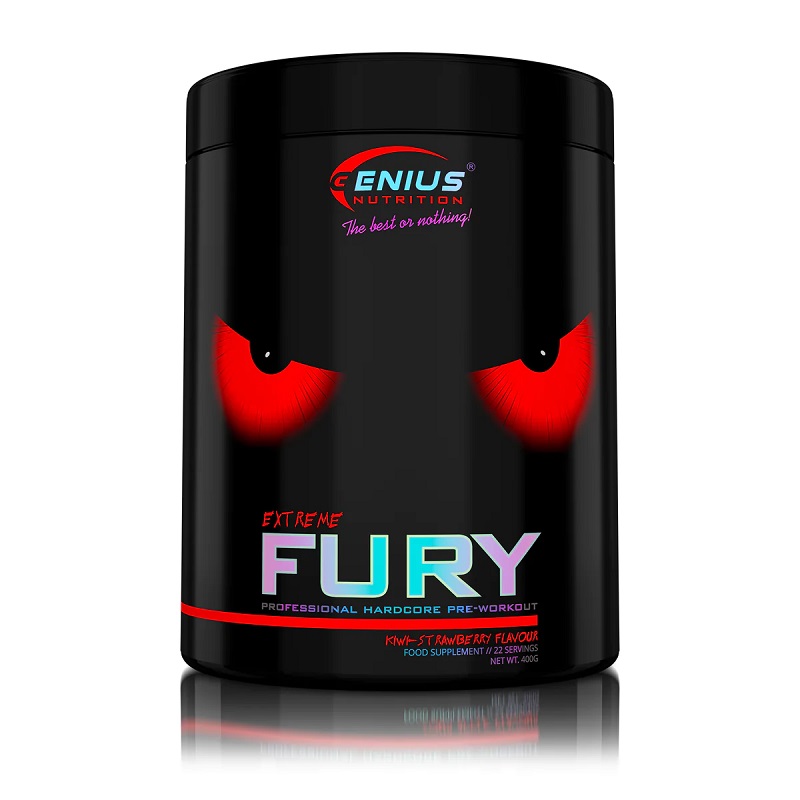 Preworkout Fury extreme Kiwi-Capsuni, 400 g, Genius Nutrition