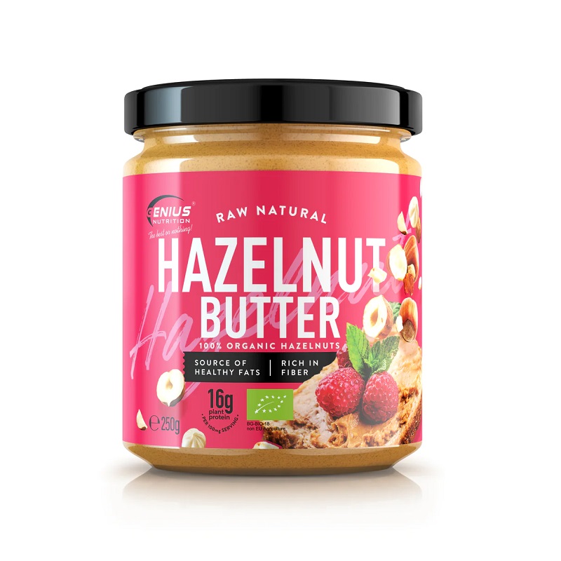 Unt Bio de alune de padure Hazelnut Butter, 250 g, Genius Nutrition