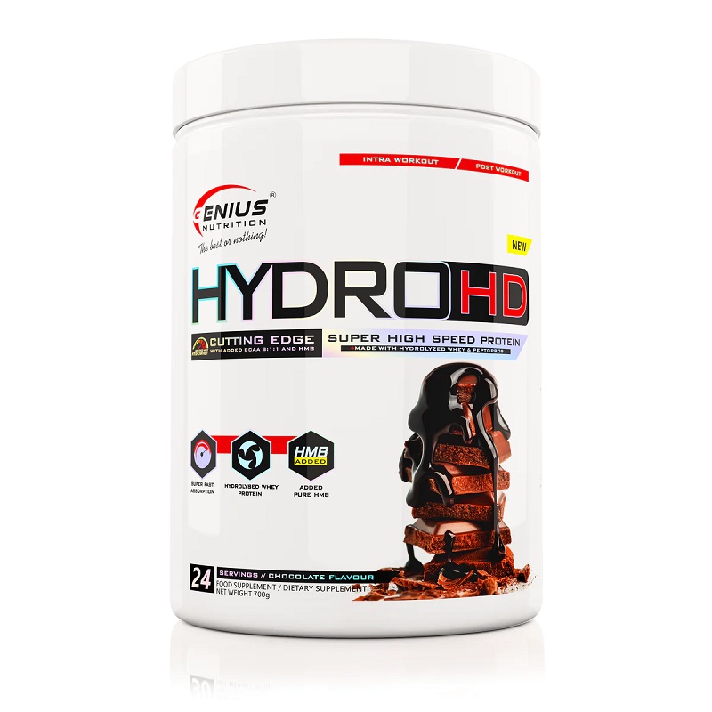 Hidrolizat proteic din zer HydroHD 2.0 Chocolate, 700 g, Genius Nutrition
