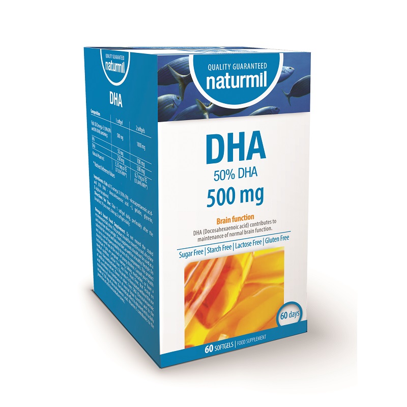 DHA, 500 mg, 60 capsule, Naturmil