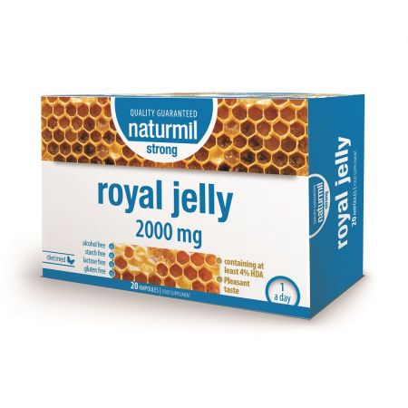 Royal Jelly Strong, 2000 mg, 20 fiole x 15 ml - Naturmil