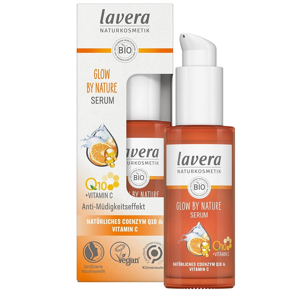 Serum pentru fata cu coenzima Q10 naturala si vitamina C Glow by Nature, 30 ml, Lavera