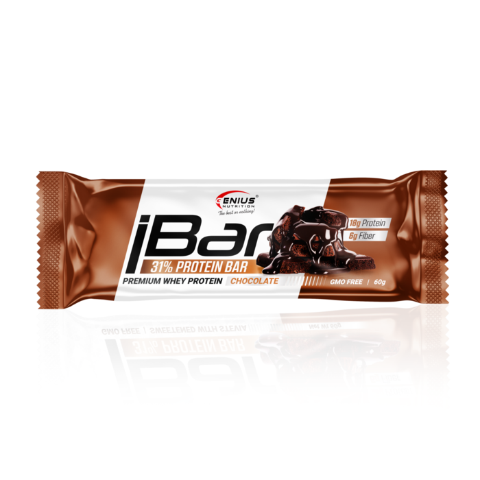 Baton proteic cu aroma de ciocolata iBar, 60 g, Genius Nutrition