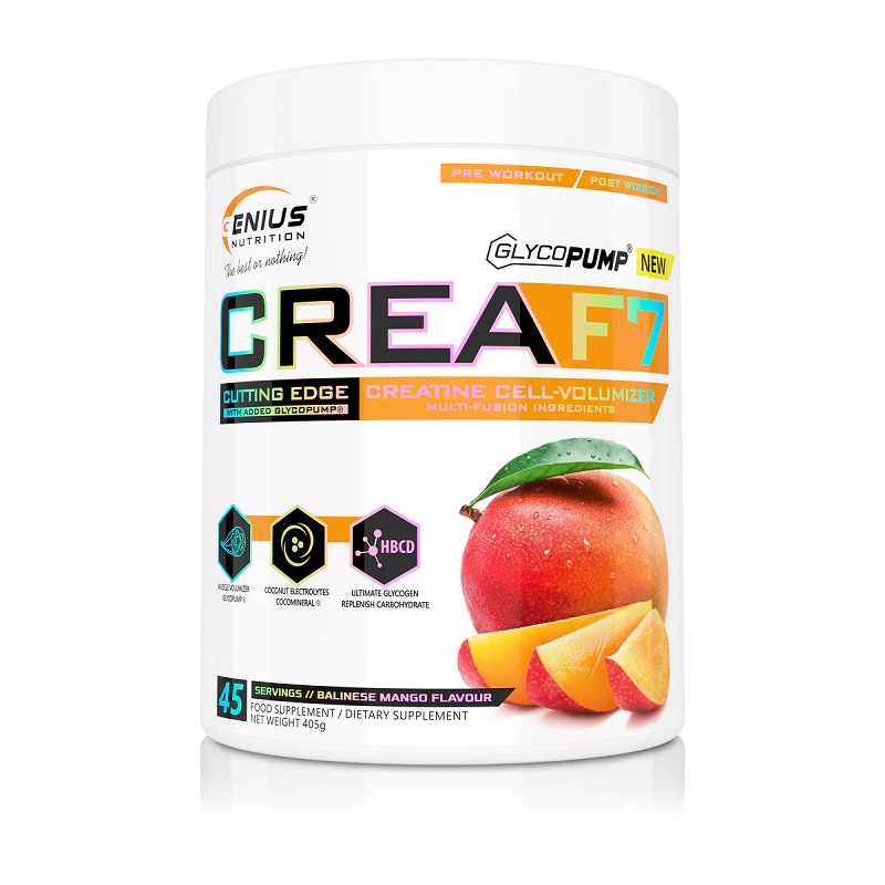 Creatina pudra cu aroma de mango CreaF7, 405 g, Genius Nutrition