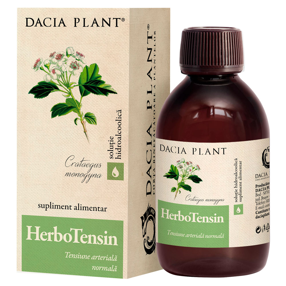 HerboTensin tinctura (Reglator al tensiunii), 200 ml, Dacia Plant