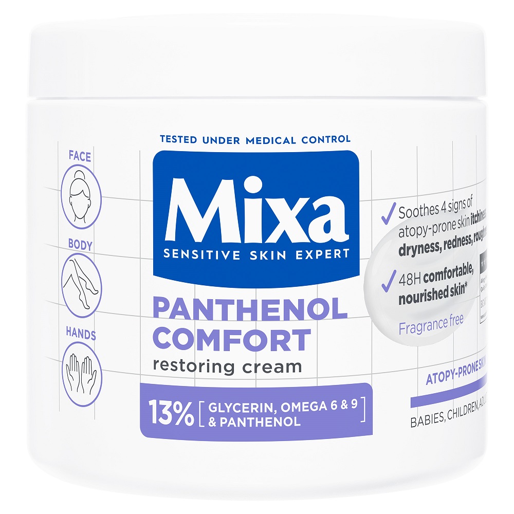 Crema cu efect reparator pentru fata si corp Panthenol Comfort, 400 ml, Mixa