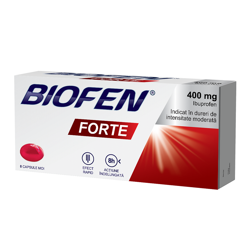 Biofen Forte, 400 mg, 8 capsule moi, Biofarm
