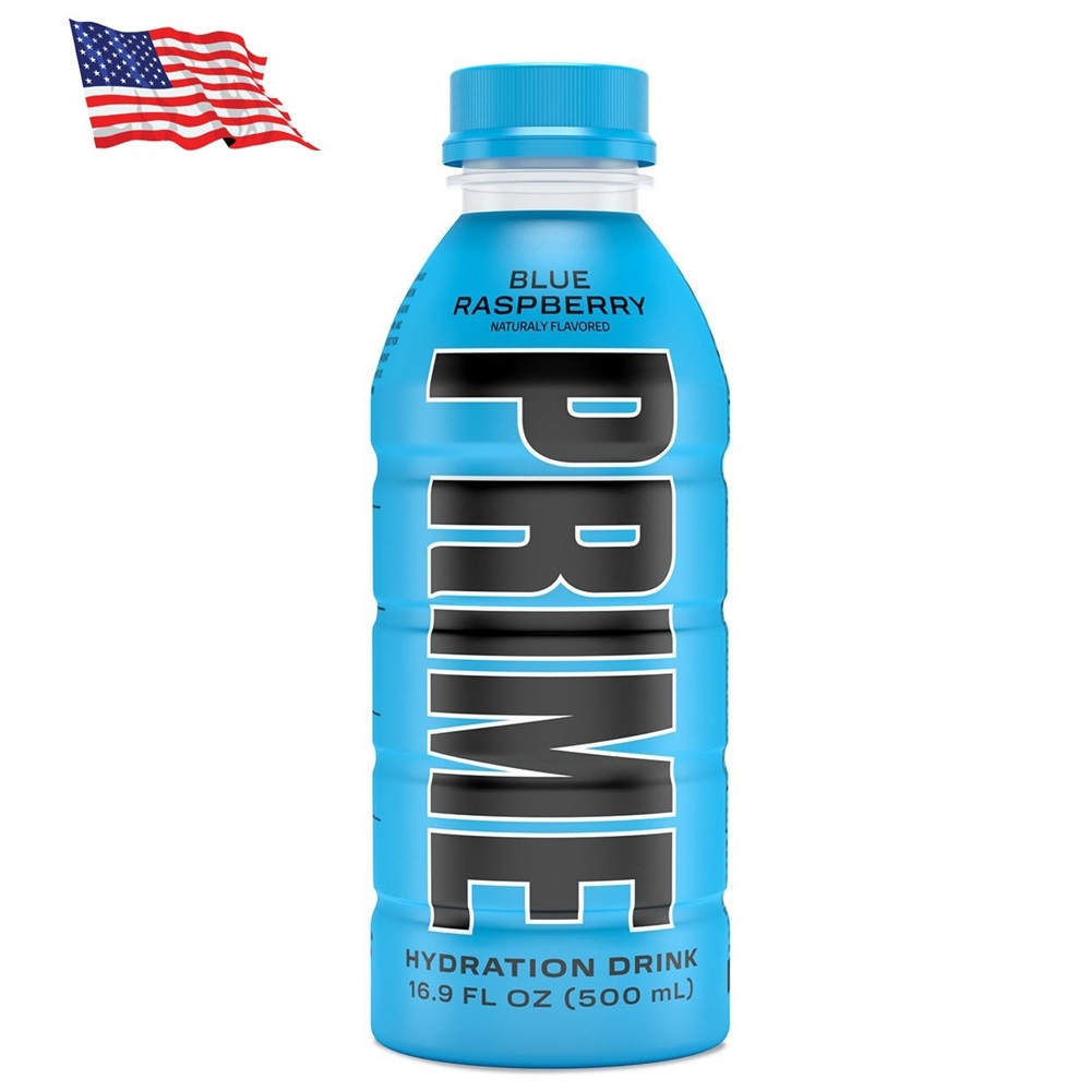 Bautura pentru rehidratare cu aroma de zmeura albastra Hydration Drink USA, 500 ml, Prime