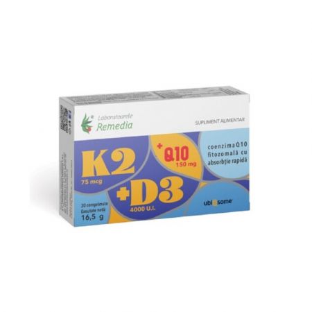 K2+D3+Q10 Ubiqsome, 30 comprimate - Remedia