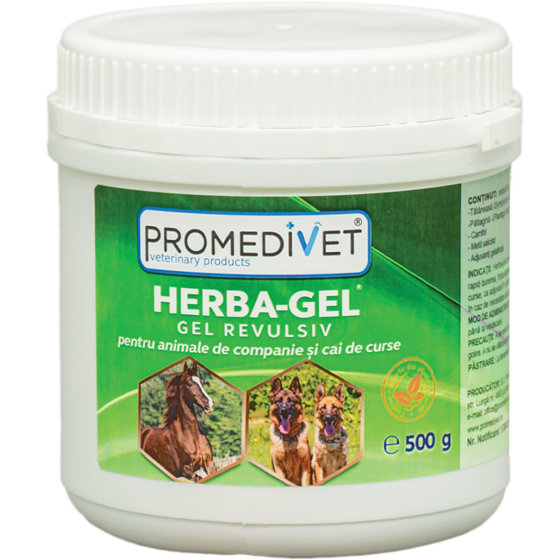 Gel Revulsiv pentru caini si cai de curse Herba-Gel, 500 g, Promedivet