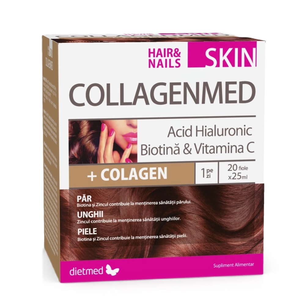 Collagenmed Skin Hair & Nails, 20 fiole buvabile, Dietmed