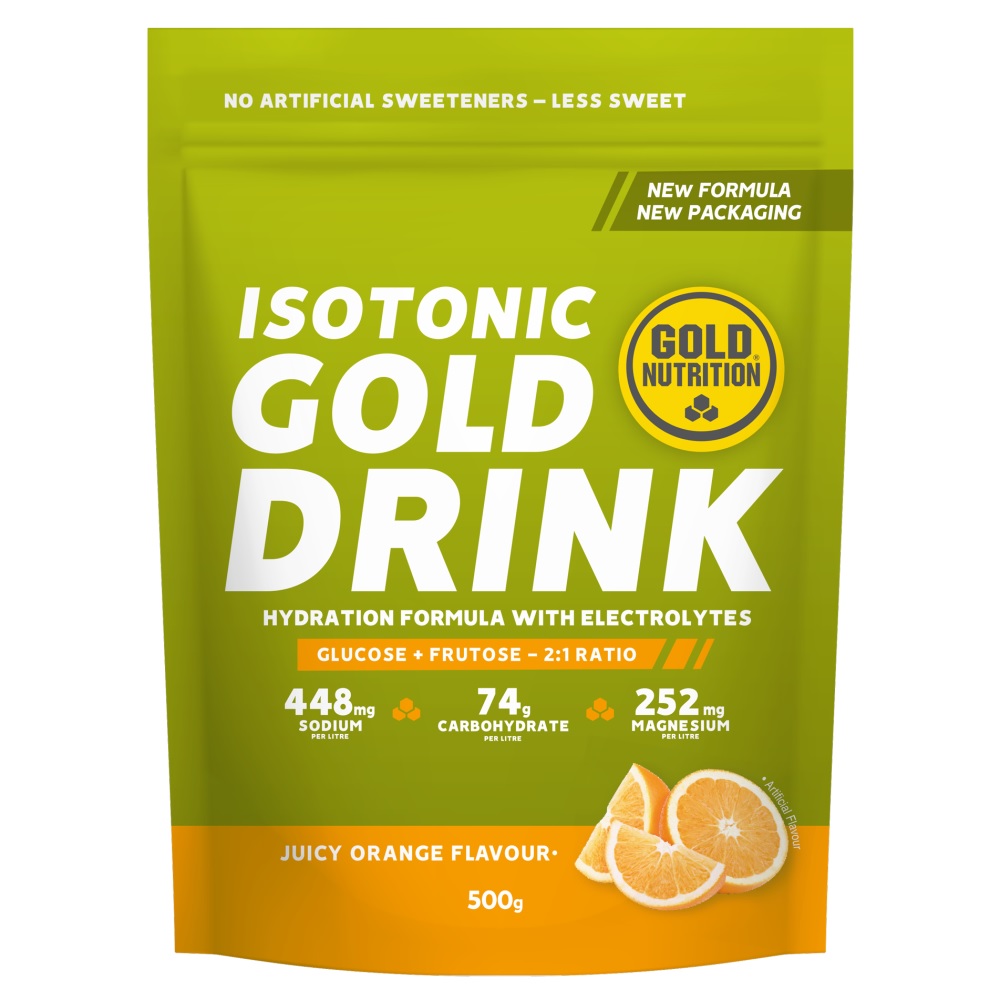 Pulbere pentru bautura izotonica cu aroma de portocale Gold Drink, 500 g, Gold Nutrition
