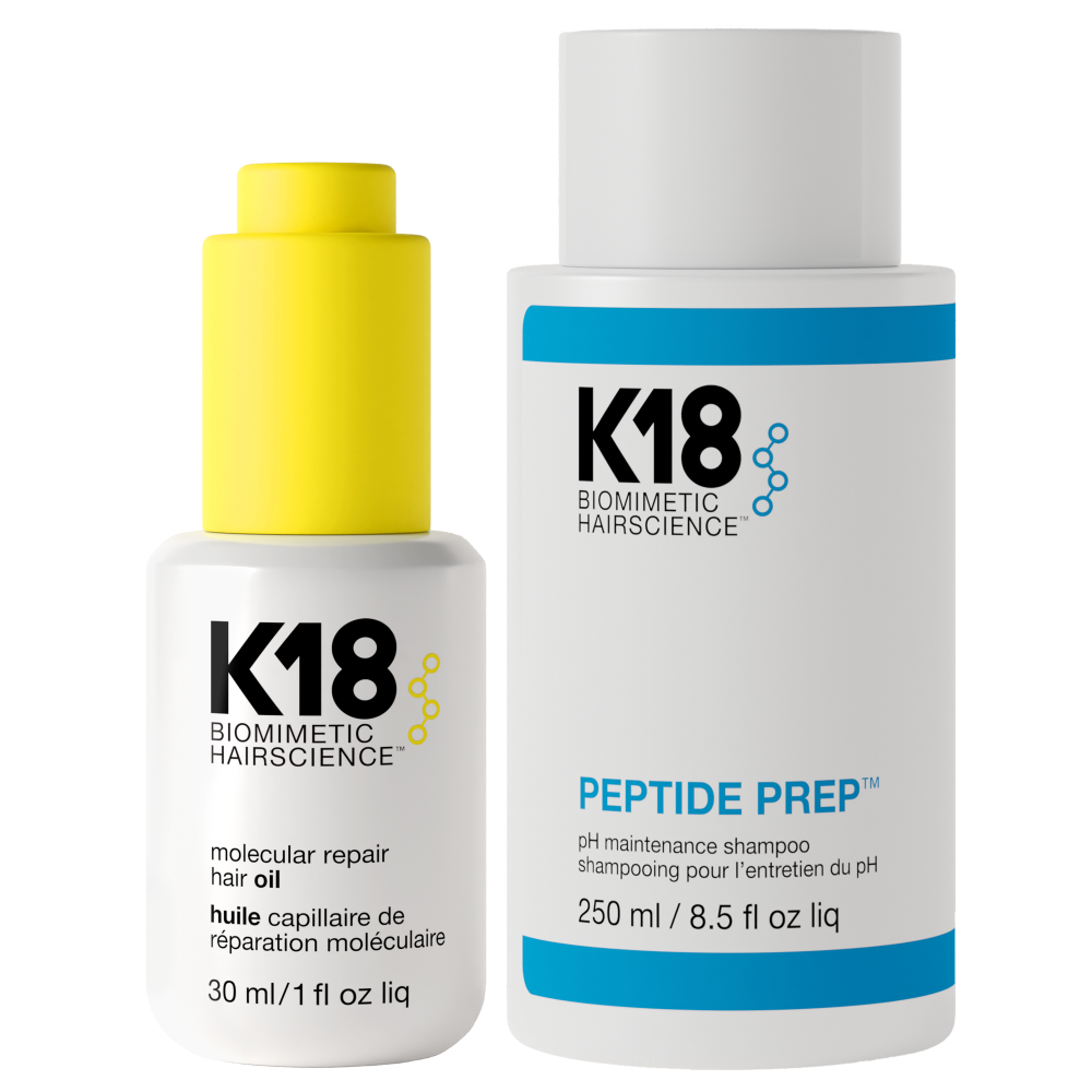Pachet Sampon pentru intretinere Peptide Prep Ph Maintenance, 250 ml + Ulei reparare moleculara, 30 ml, K18