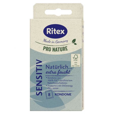 Prezervative Pro Nature Sensitive, 8 bucati, Ritex