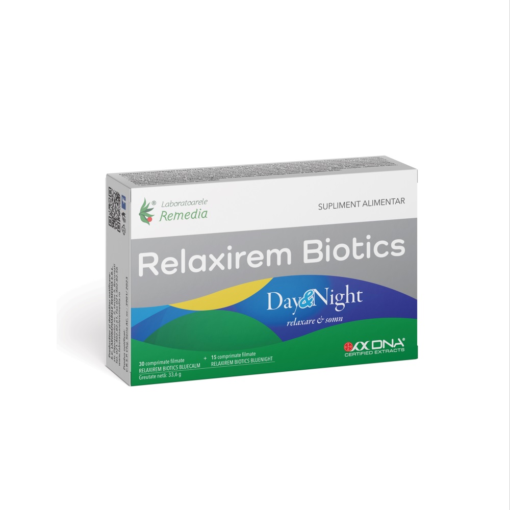 Relaxirem Biotics Day&Night, 30 comprimate + 15 comprimate, Remedia