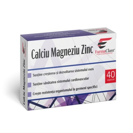 Calciu Magneziu Zinc, 40 capsule - FarmaClass