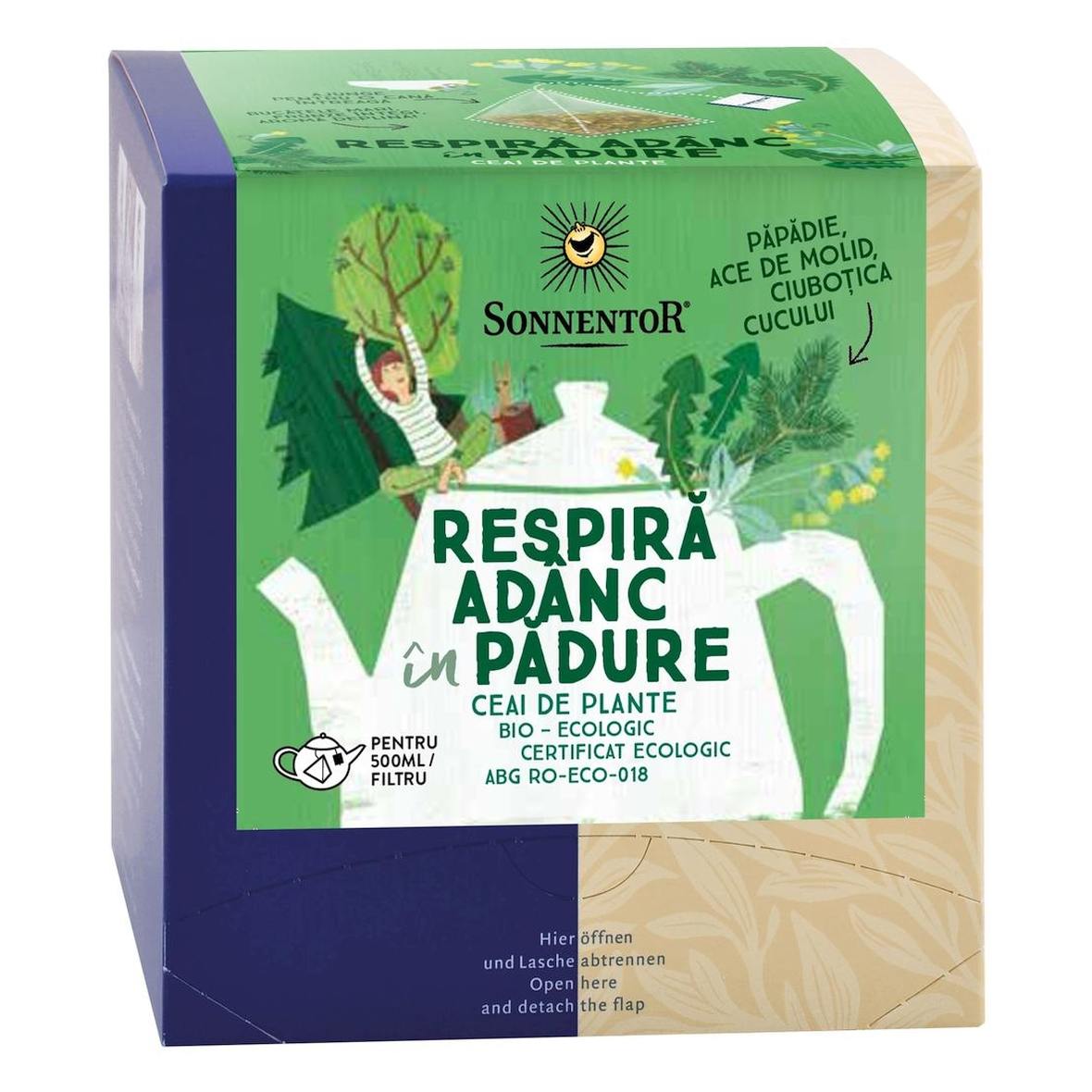 Ceai Bio Respira Adanc in Padure, 12 plicuri, Sonnentor