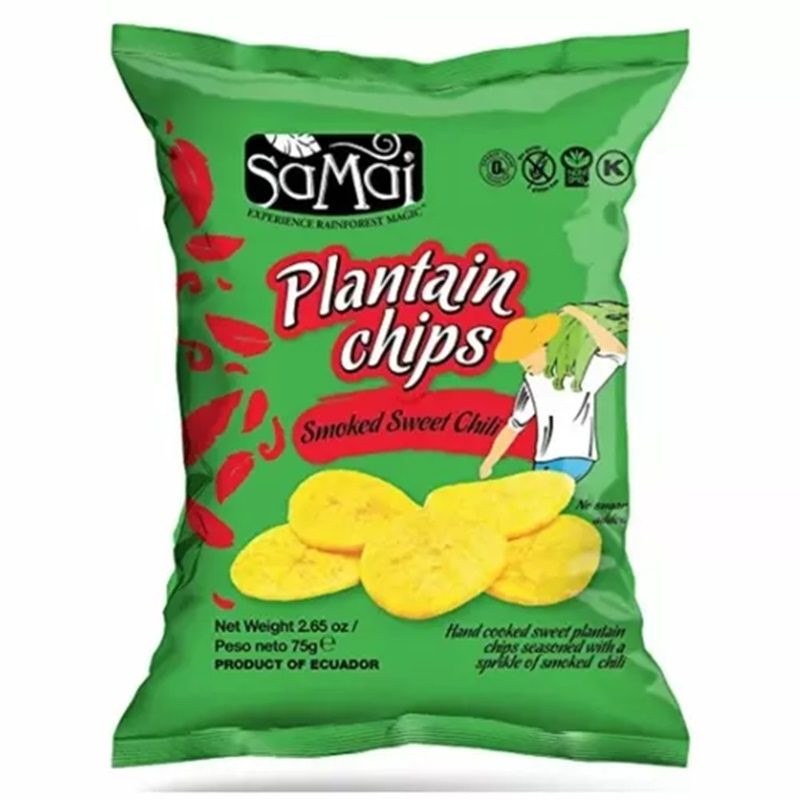 Chipsuri din banane cu gust de sweet chili Plantain Chips, 75 g, SaMai