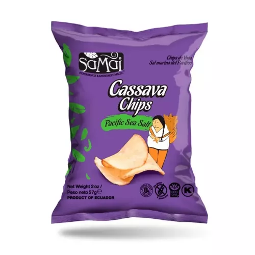 Chipsuri din tapioca cu sare de mare Cassava Chips, 57 g, SaMai