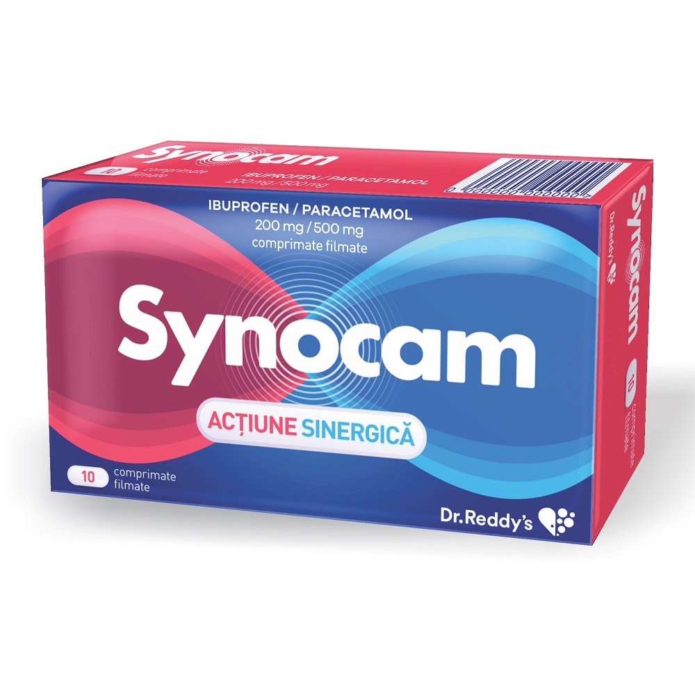Exercise Tweet Bank Synocam, 200 mg/500 mg, 10 comprimate filmate, Dr. Reddys : Farmacia Tei  online
