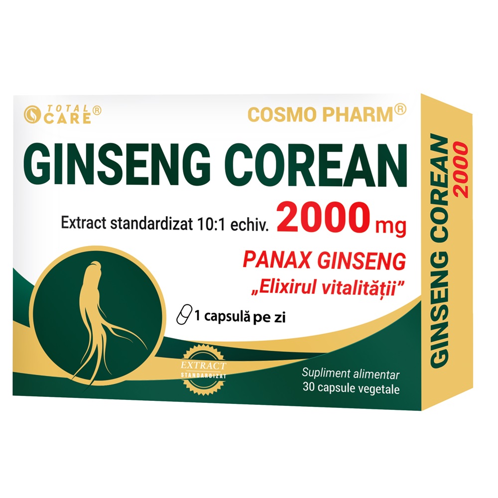 Ginseng Corean, 2000 mg, 30 comprimate, Cosmo Pharm