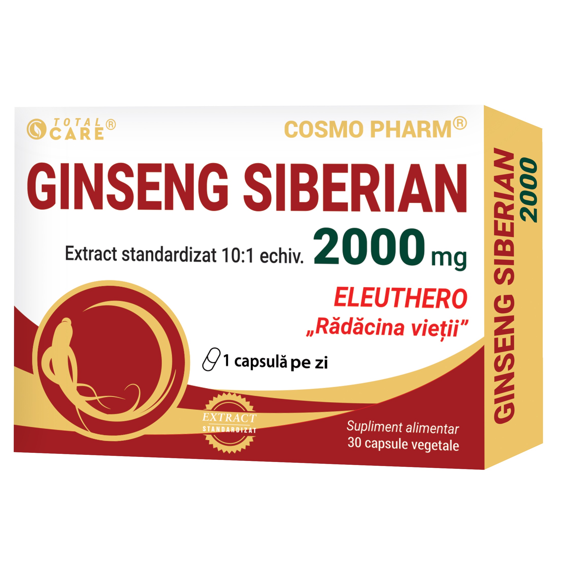 Ginseng Siberian, 2000 mg, 30 comprimate, Cosmo Pharm