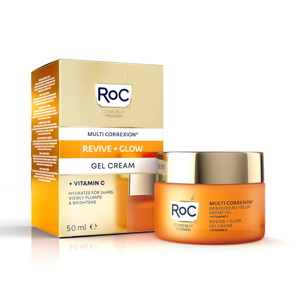 Crema-gel cu Vitamina C pentru fata Multi Correxion Revive + Glow, 50 ml, Roc