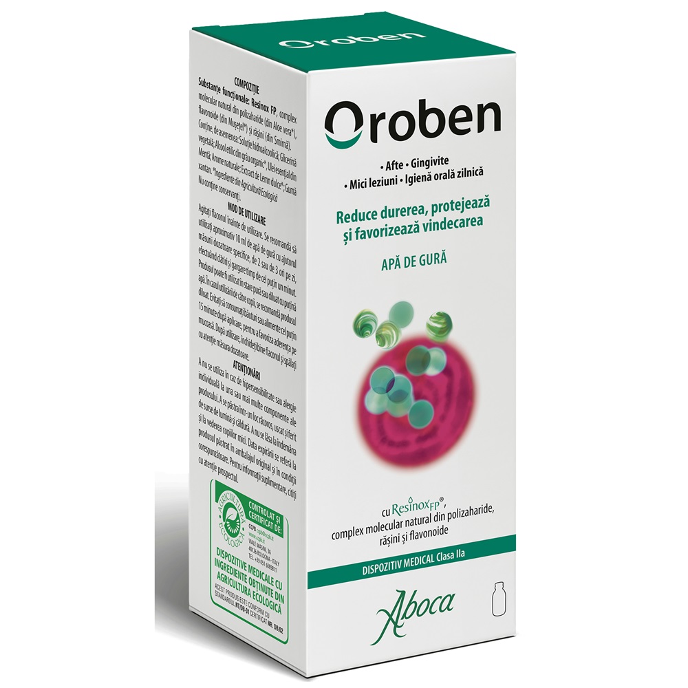 Apa de gura cu Resinox FP Oroben, 150 ml, Aboca