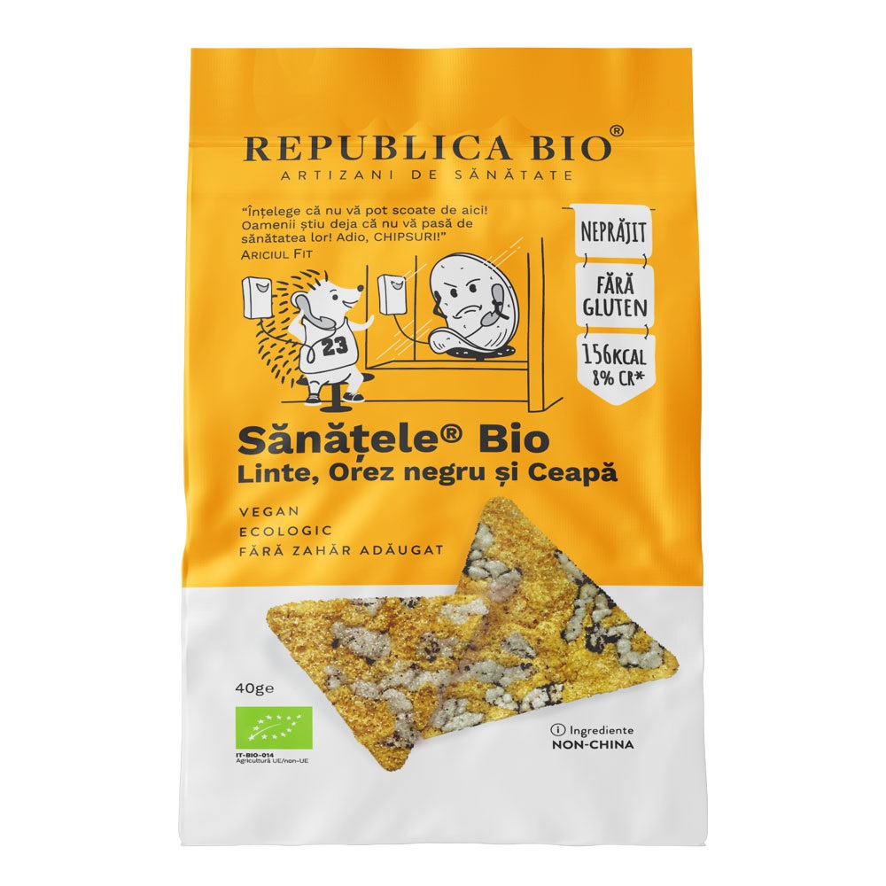 Sanatele Bio cu linte, orez negru si ceapa, ecologic, fara gluten, 40 g, Republica Bio 577065