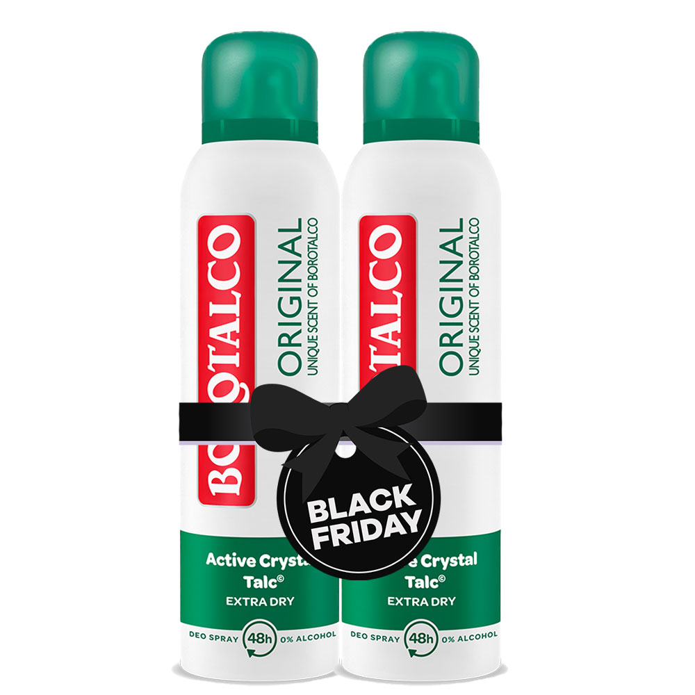 Pachet deodorant spray Original, 1+70% la al doilea, 150 ml + 150 ml, Borotalco