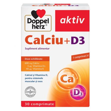 Calciu + D3 pentru oase si muschi, 30 comprimate, Doppelherz