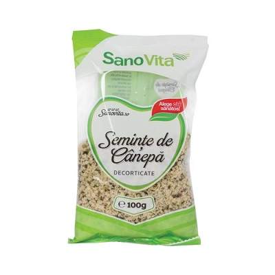 Seminte de canepa decorticate, 100 g, Sanovita