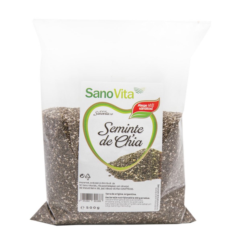 Seminte de Chia, 500 g, Sanovita