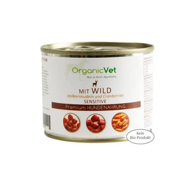 Hrana umeda cu vanat, paste si merisoare pentru caini Mit Wild, 200 g, OrganicVet