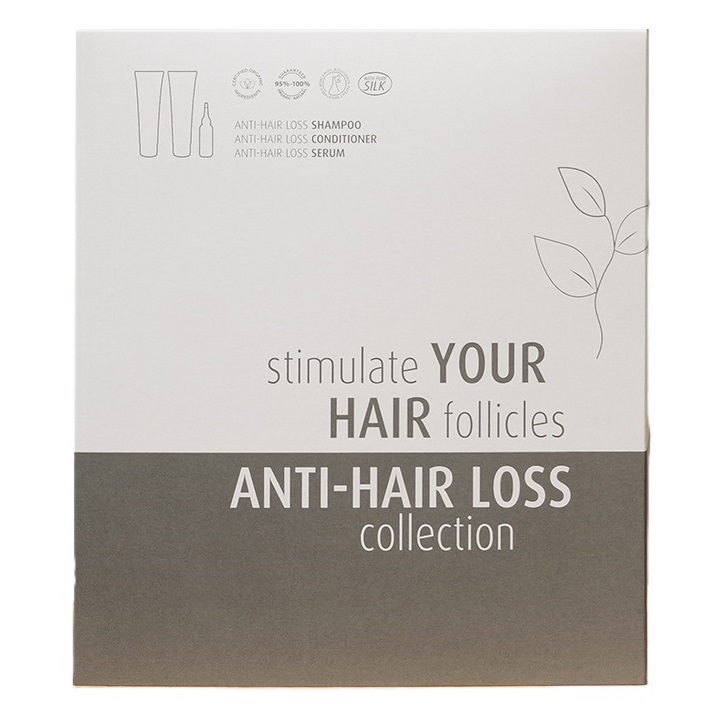 Pachet Anti-Hair Loss Sampon, 150 ml + Balsam, 150 ml + Ser, 50 ml, Natulique