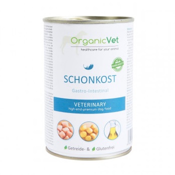 Hrana umeda pentru caini adulti cu probleme gastrointestinale, 400 g, OrganicVet