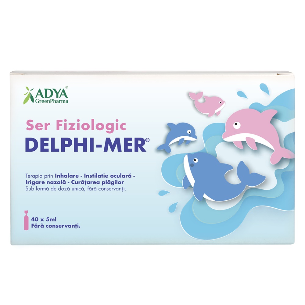 Ser fiziologic Delphi-Mer, 40 unidoze x 5 ml, Adya Green Pharma